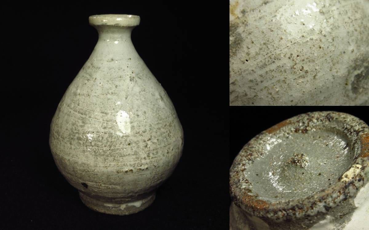 【漸】江戸時代　斑唐津　徳利　古唐津　酒器　酒杯　仕覆　更紗　時代箱　古美術　茶道具　本物保証【HY1097】