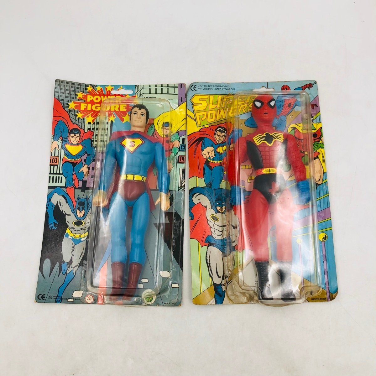 ジャンク 無版権 ヒーロー スーパーマン風 スパイダーマン風 ソフビ 
