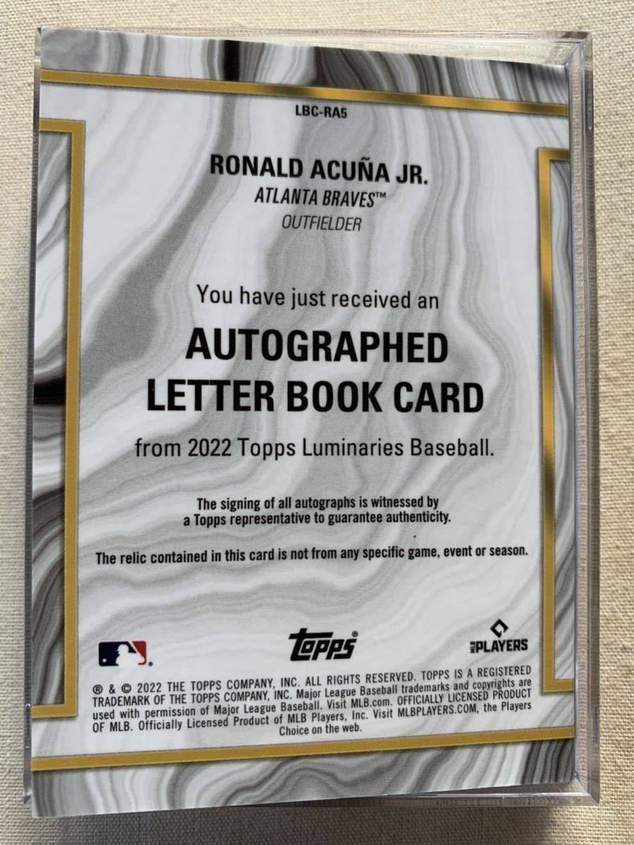 2022 TOPPS LUMINARIES Letters Book Card #LBC-RA5 RONALD ACUNA Jr
