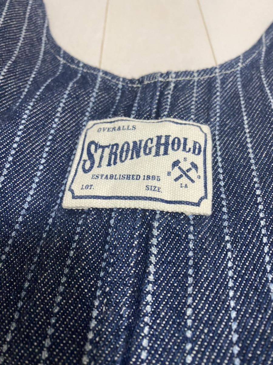 STRONGHOLD ウォバッシュ　ストライプ　オーバーオール　ツナギ　38 売り切り】STRONG HOLD ヴィンテージワークスタイル ウォバッシュ