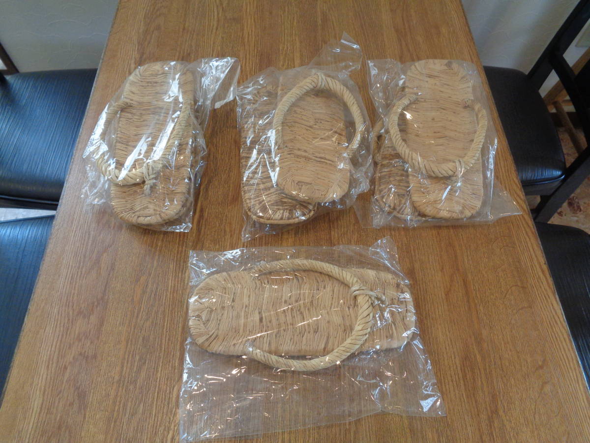 お茶道具 露地草履 露地草鞋 わらじ三足予備1枚 未使用保存品 【公式通販】