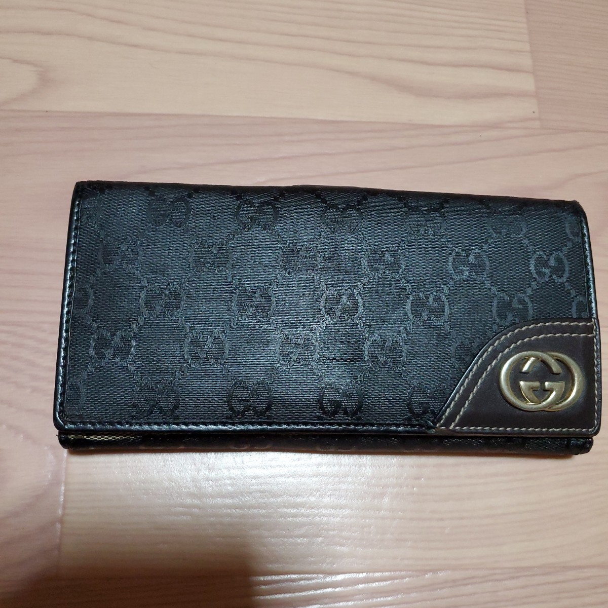 グッチ 長財布 GG キャンバス オールド Wホック財布