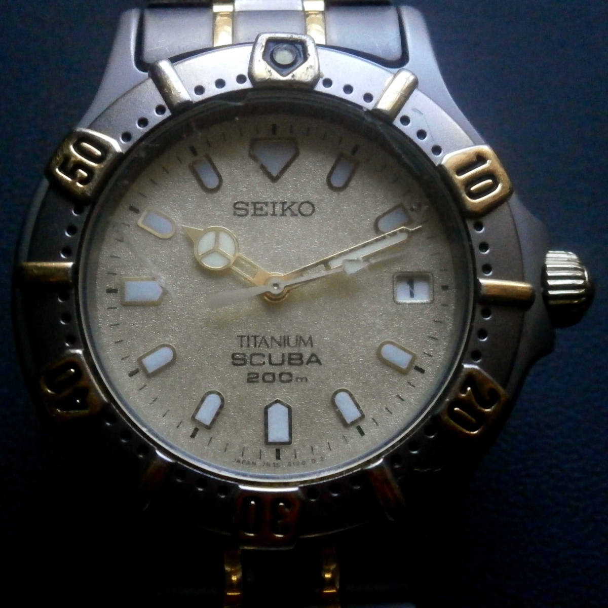 送料無料】SEIKO TITANIUM SCUBA 200 DIVER 7N35-6100 電池交換済み 〇