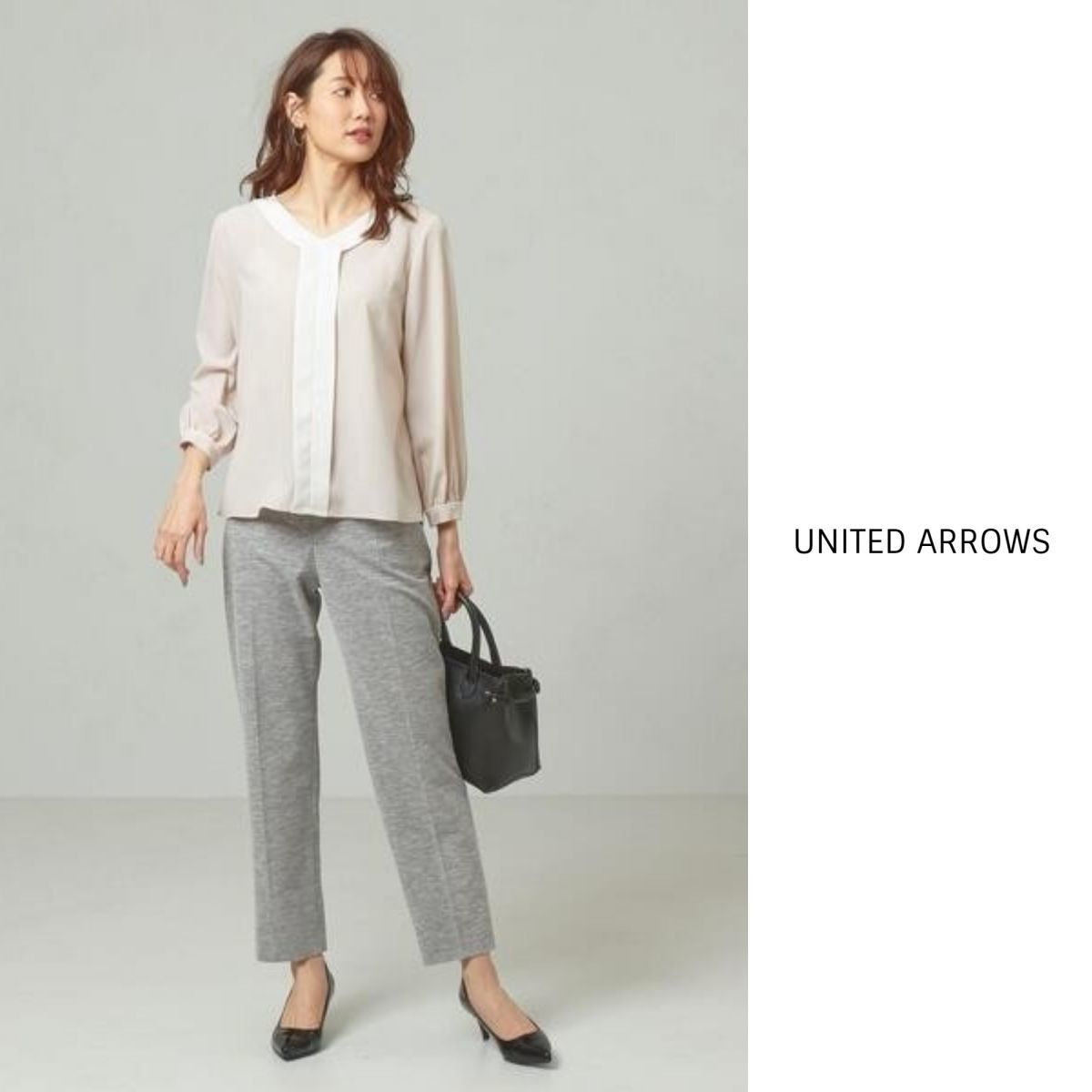 新品☆ユナイテッドアローズ UNITED ARROWS☆洗える ハイショク カラーブラウス フリーサイズ☆K-M 6612