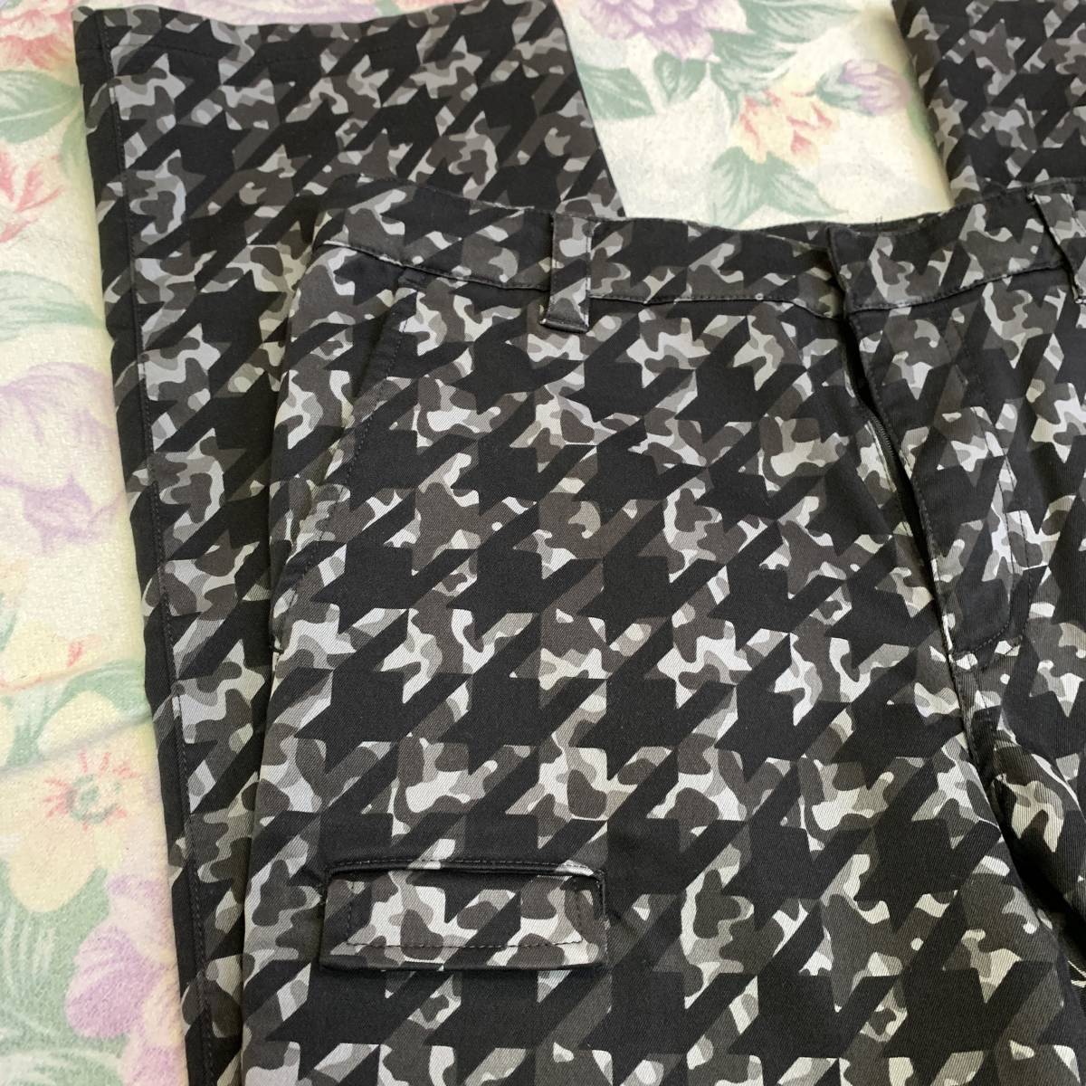 ★極美品/Wサイズ/84～86ｃｍ★KAPPA GOLF/カッパ★秋モデル/デジタル千鳥カモフラ柄/5PストレッチGOLFパンツ★黒.グレー系