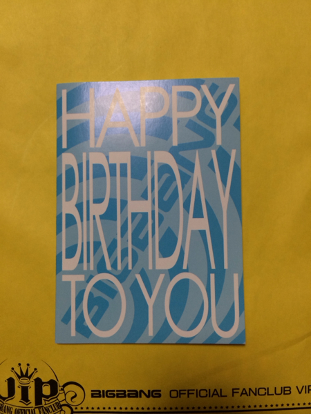 BIGBANG バースデーカード 非売品]BIGBANG☆VIP限定☆スンリ/V.I