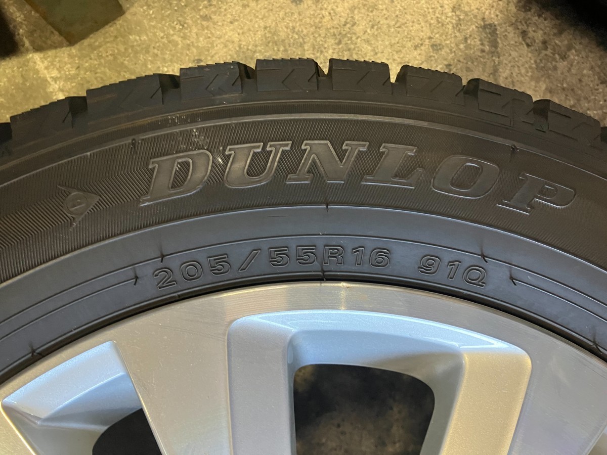 中古美品 VW ゴルフ 7 スタッドレス純正ホイールセット4本 205 