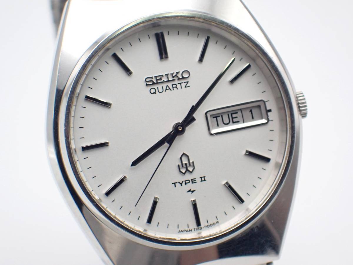 1円～☆SEIKO セイコー QZ タイプ2 7123-7000 デイデイト シルバー 