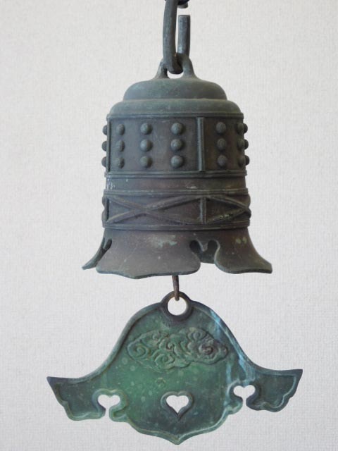 時代【銅器 釣鐘】仏教美術 青銅 重さ約2kg 半鐘 釣鐘 仏教美術 銅鐘