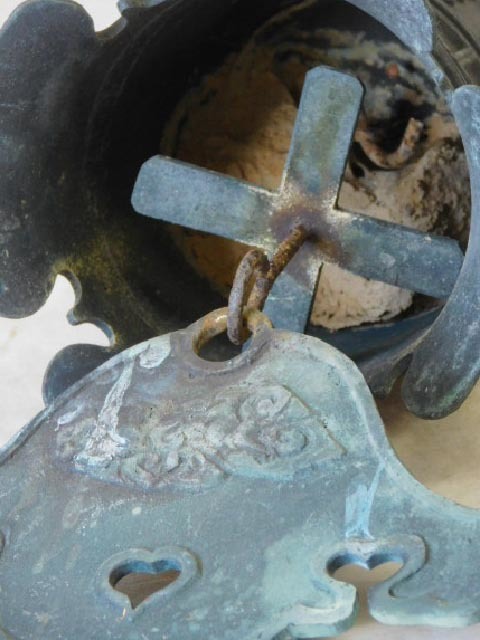 時代【銅器 釣鐘】仏教美術 青銅 重さ約2kg 半鐘 釣鐘 仏教美術 銅鐘