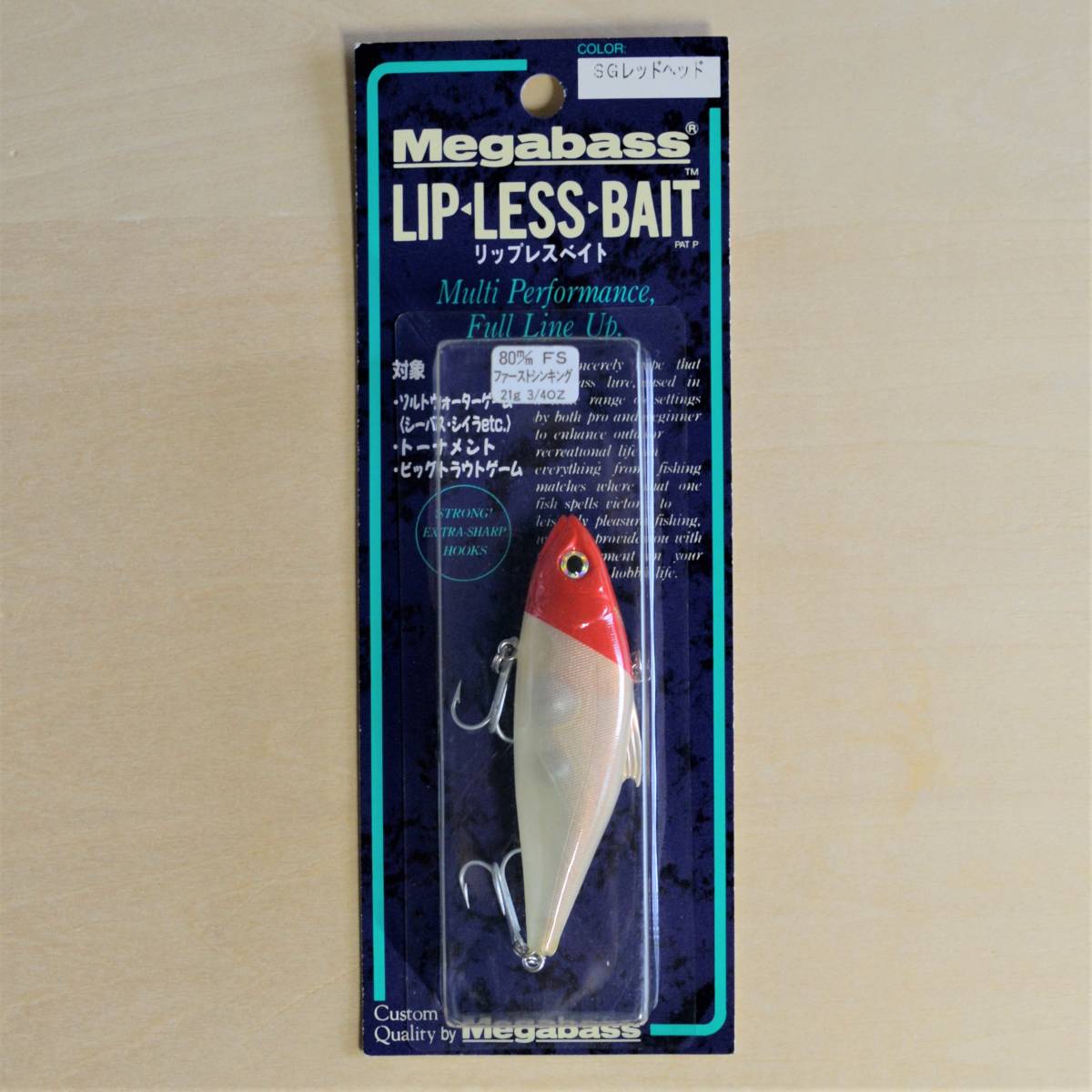 Megabass LIP LESS BAIT リップレスベイト SGレッドヘッド 80m/m FS ファーストシンキング 21g 3/4oz ...