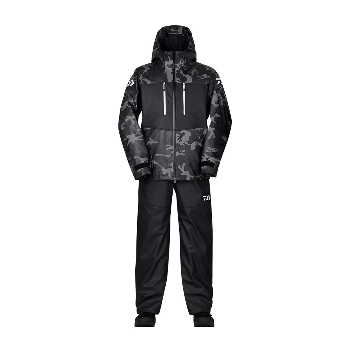 品薄☆DW-6023 PUオーシャンサロペット防寒スーツ★BKカモ・XLサイズ