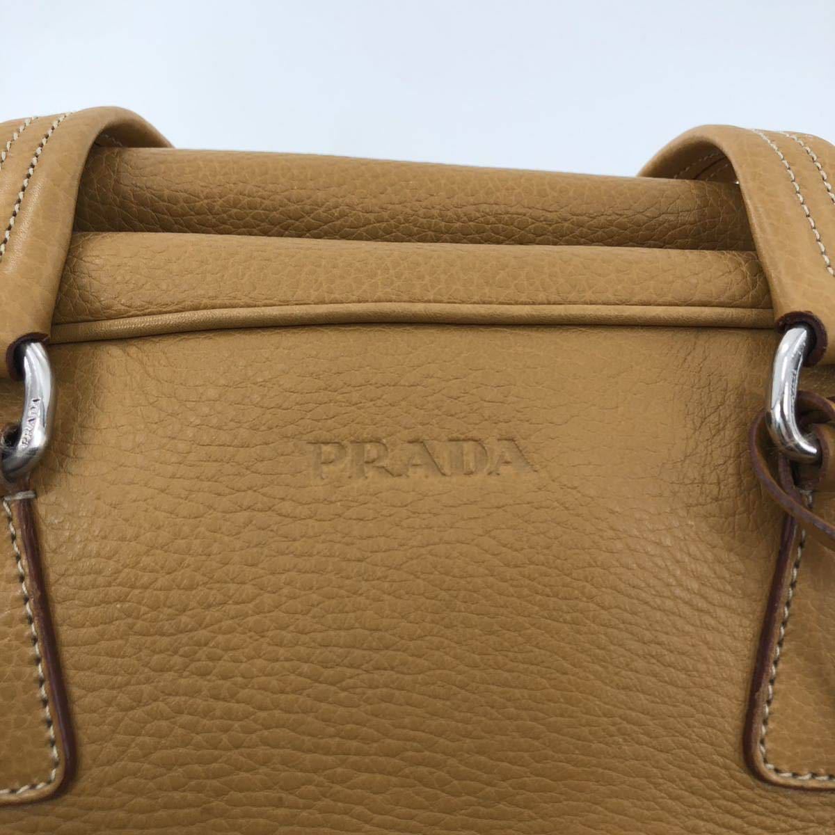 美品 PRADA プラダ トートバッグ ハンドバッグ 三角プレート ロゴ 