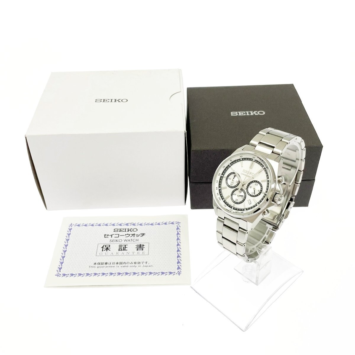 1円スタート 箱付き SEIKO セイコー 8T63-01T0 クロノグラフ SS 1円スタート 箱付き SEIKO セイコー 8T63-01T0 クロノグラフ SS
