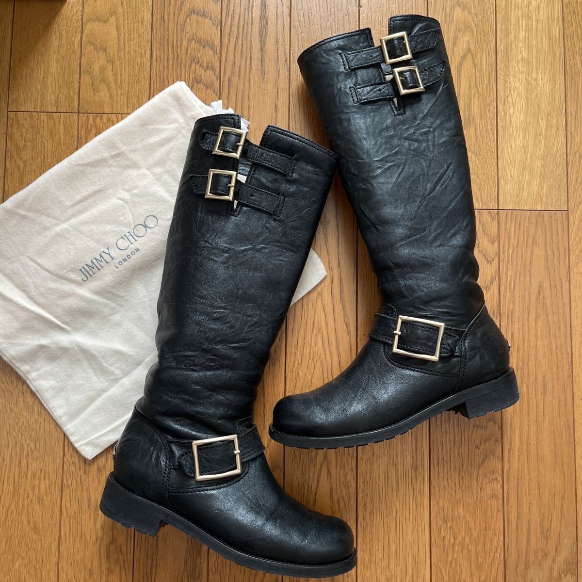 JIMMY CHOOロングブーツ 黒 36 ロングブーツ ジミーチュウ 0 ロング