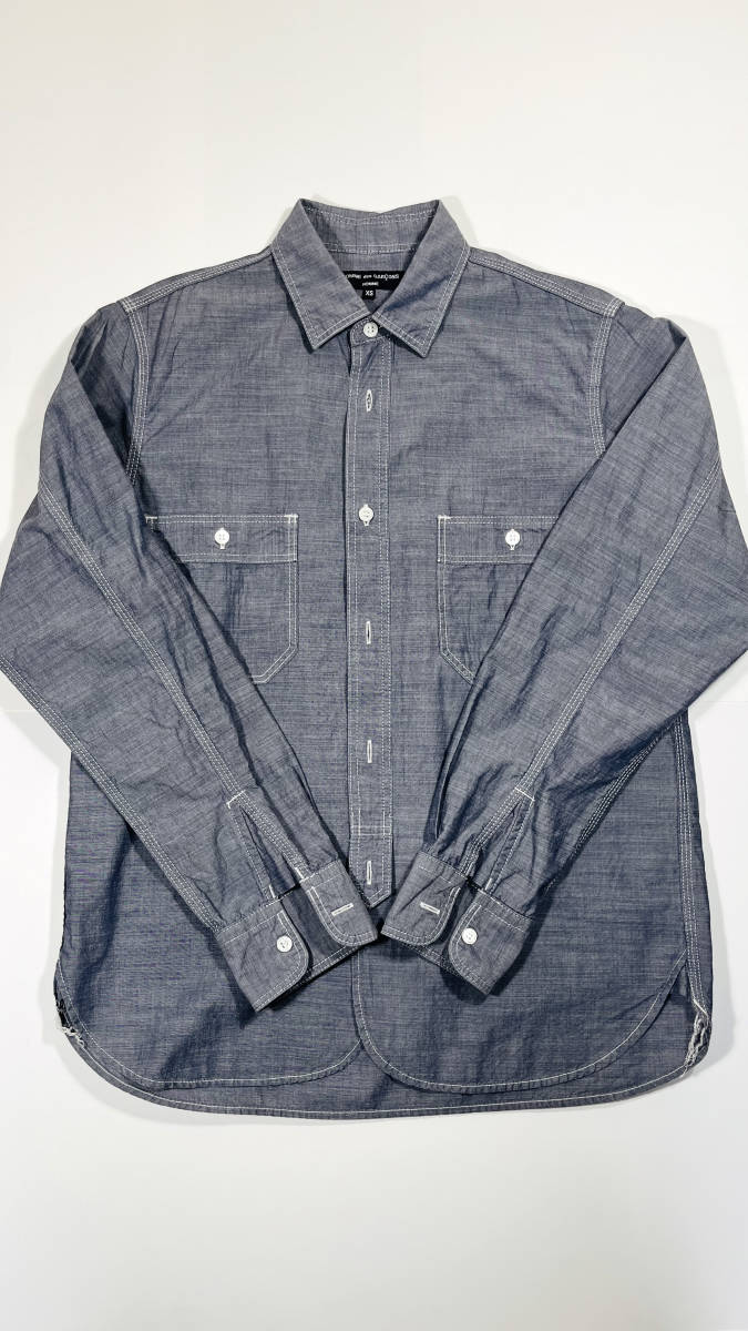 ★美品コムデギャルソンオムCOMME des GARCONS HOMME 長袖シャツ XS グレー AD2016 クリーニング済
