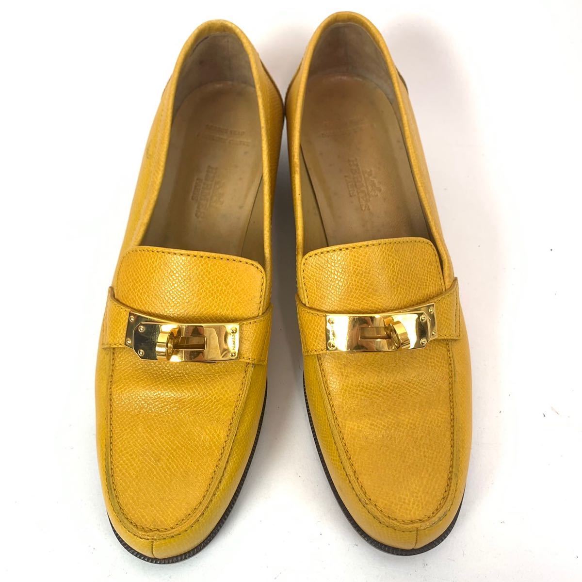 シューズ ケリー エルメス革靴 HERMES エルメス ローファー 37 5 SLV