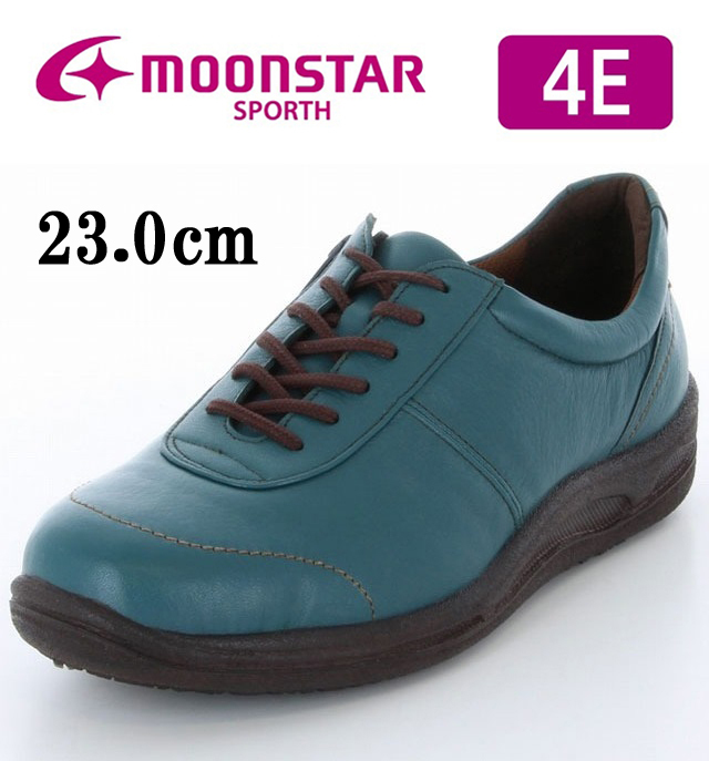 SP2710WSR ターコイズ 23.0cm ムーンスター スポルス レディース シューズ 靴 4E 月星 MOON STAR 防滑底 撥水加工 ファスナー 婦人.