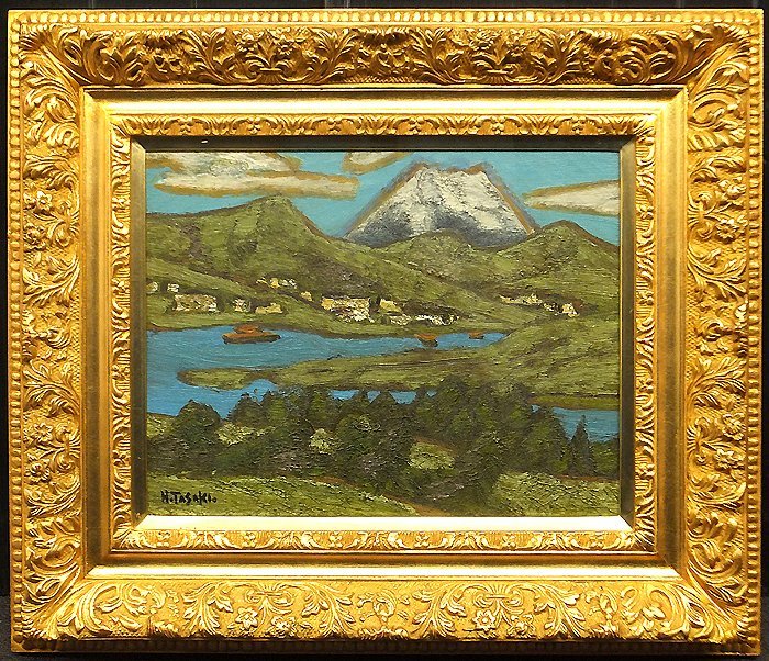 GLC】田崎広助「風景」 ◇鑑定付・油彩6号 文化勲章 芸術院会員 物故