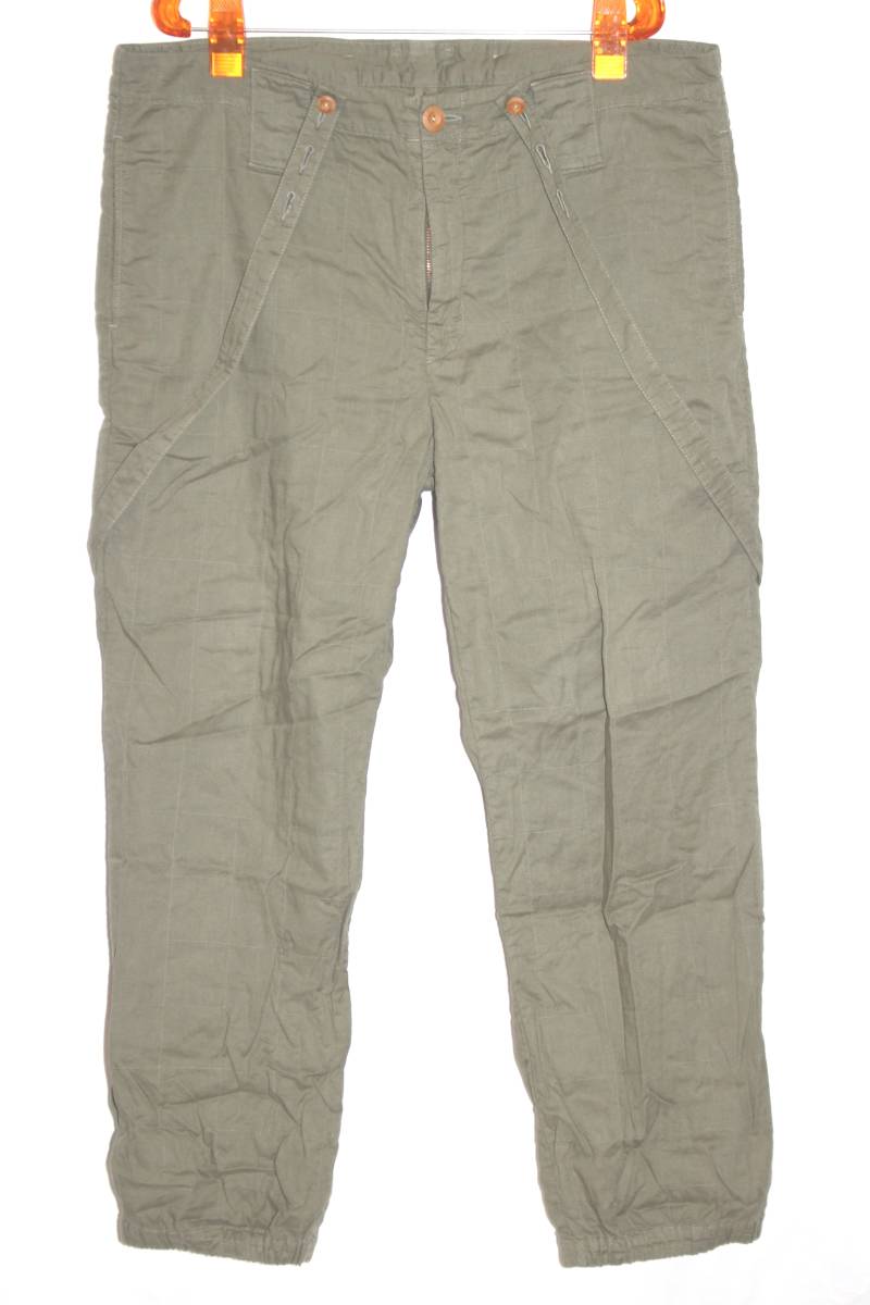 visvim 20SS MANNOCK PANTS STITCHES OLIVE SIZE:2 コットンリネン サスペンダー パラシュートパンツ オリーブ Mサイズ 美中古 ビズビム 