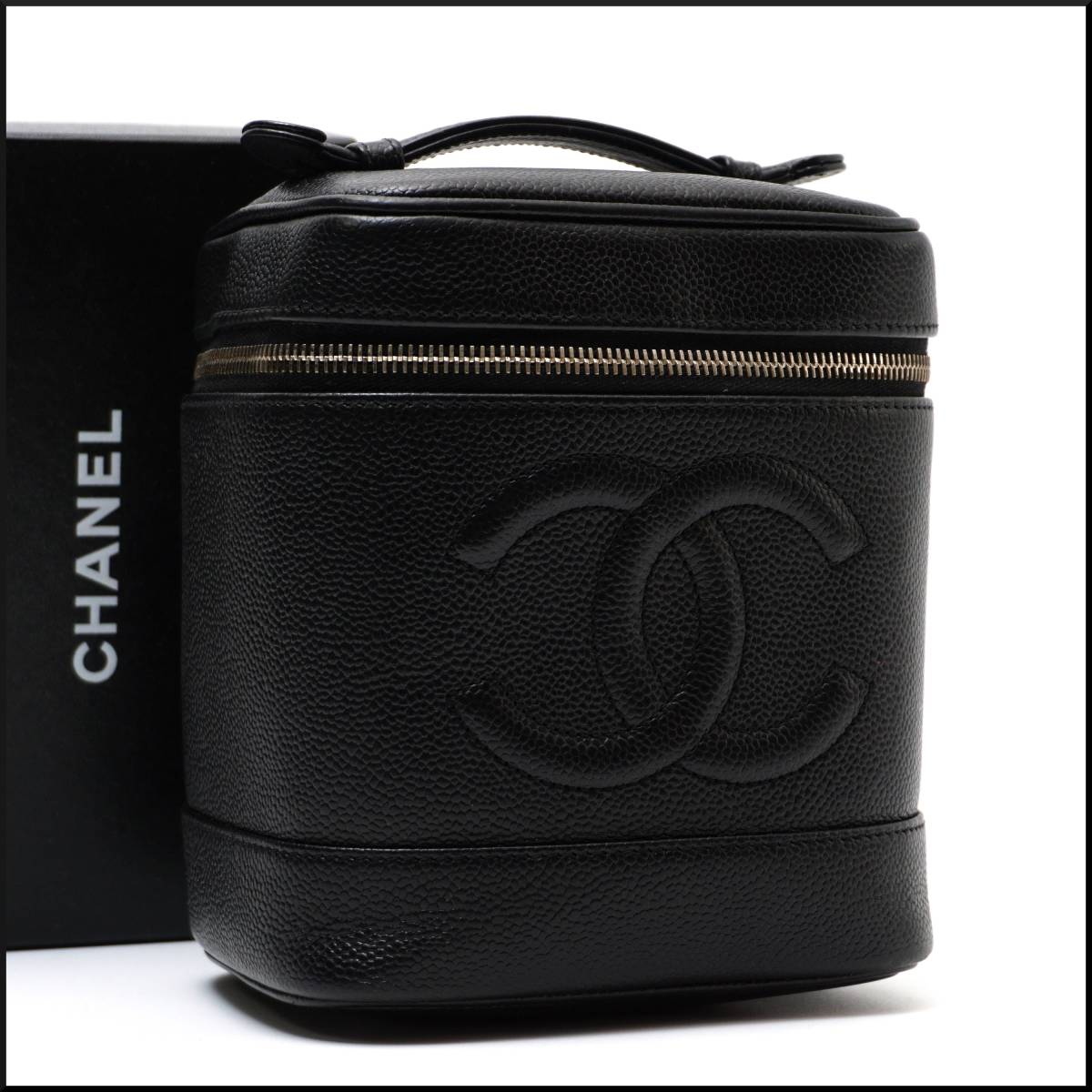 本物保証，HOT 1円 美品 CHANEL シャネル キャビアスキン バニティ