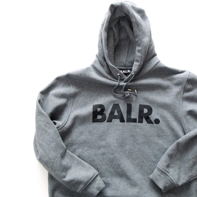 BALR ボーラー / オランダ】デカロゴ スウェットパーカ グレー Lサイズ 