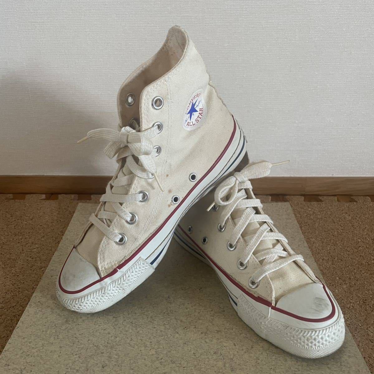 80s!銀箱!USA!希少レア!コンバース ALL STAR Hi 赤 3.5 22.5cm