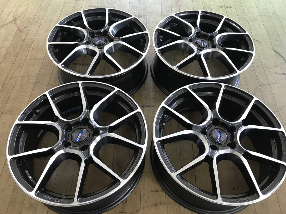 RAYS グラムライツ GL-57ANA 18インチ PCD114.3-5穴 7J+45 4本 中古 カラーHF CX-30 ノア VOVX セレナ