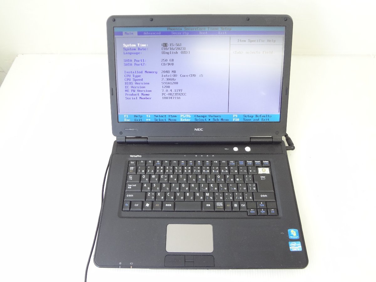 BIOS可】ジャンク VersaPro VX PC-VK23TXZCC CPU Core i5-2410M メモリ