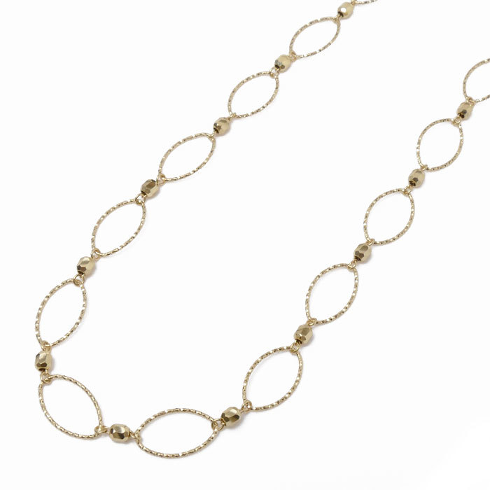 K18YG イエローゴールド ネックレス 6.4g ～70cm ロング お洒落 レディース 中古 美品