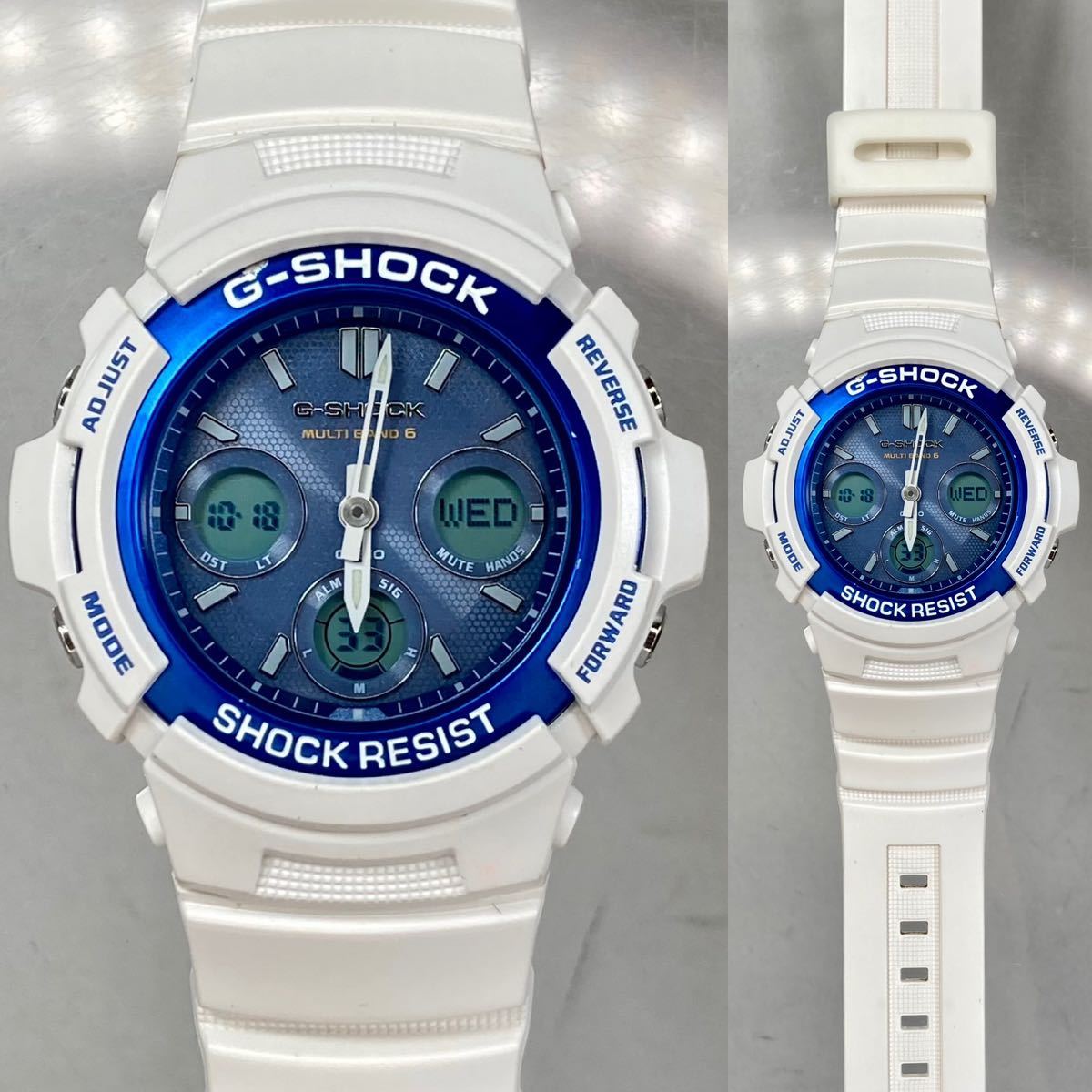 美品 G-SHOCK AWG-M100SWB-7AJF タフソーラー 電波受信 電波ソーラー 