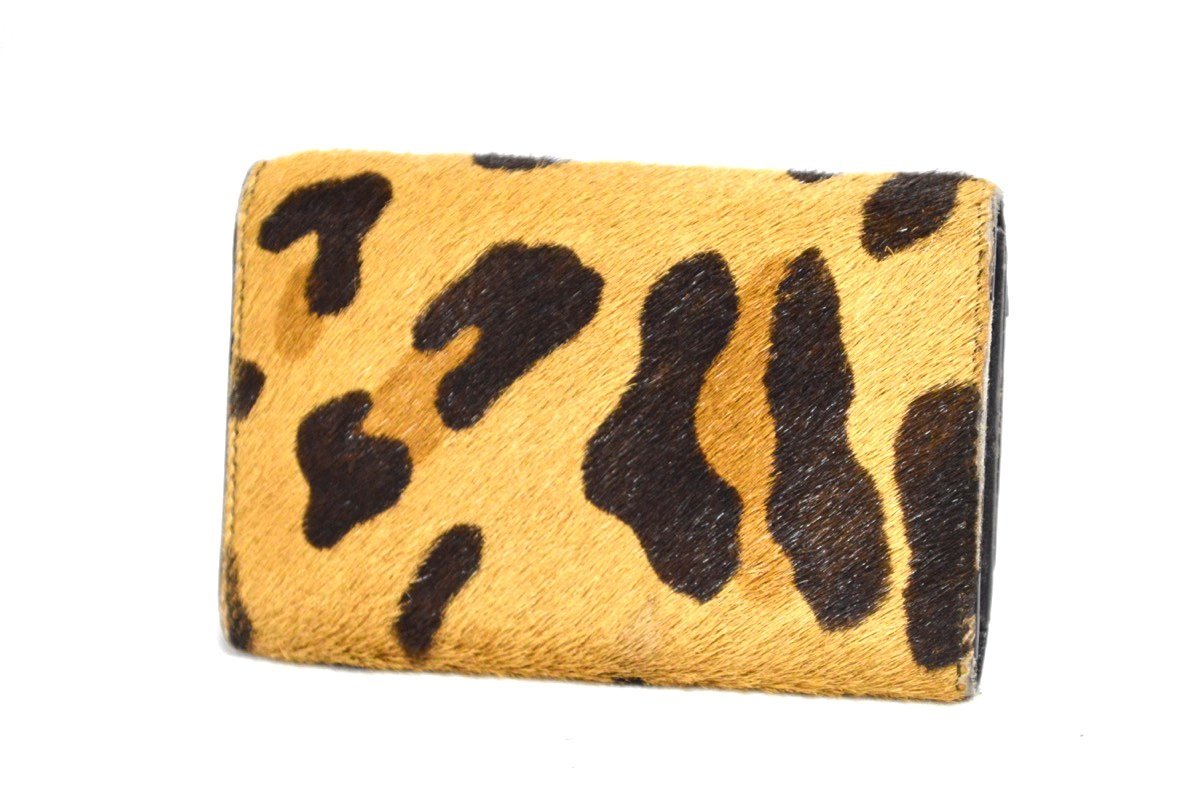 専用❗️箱タグ付き♡PRADA✨プラダ　レオパード柄　ヒョウ柄 6連キーケース 1円○プラダ○レオパード柄6連キーケース○ブラウン系×シルバー金具