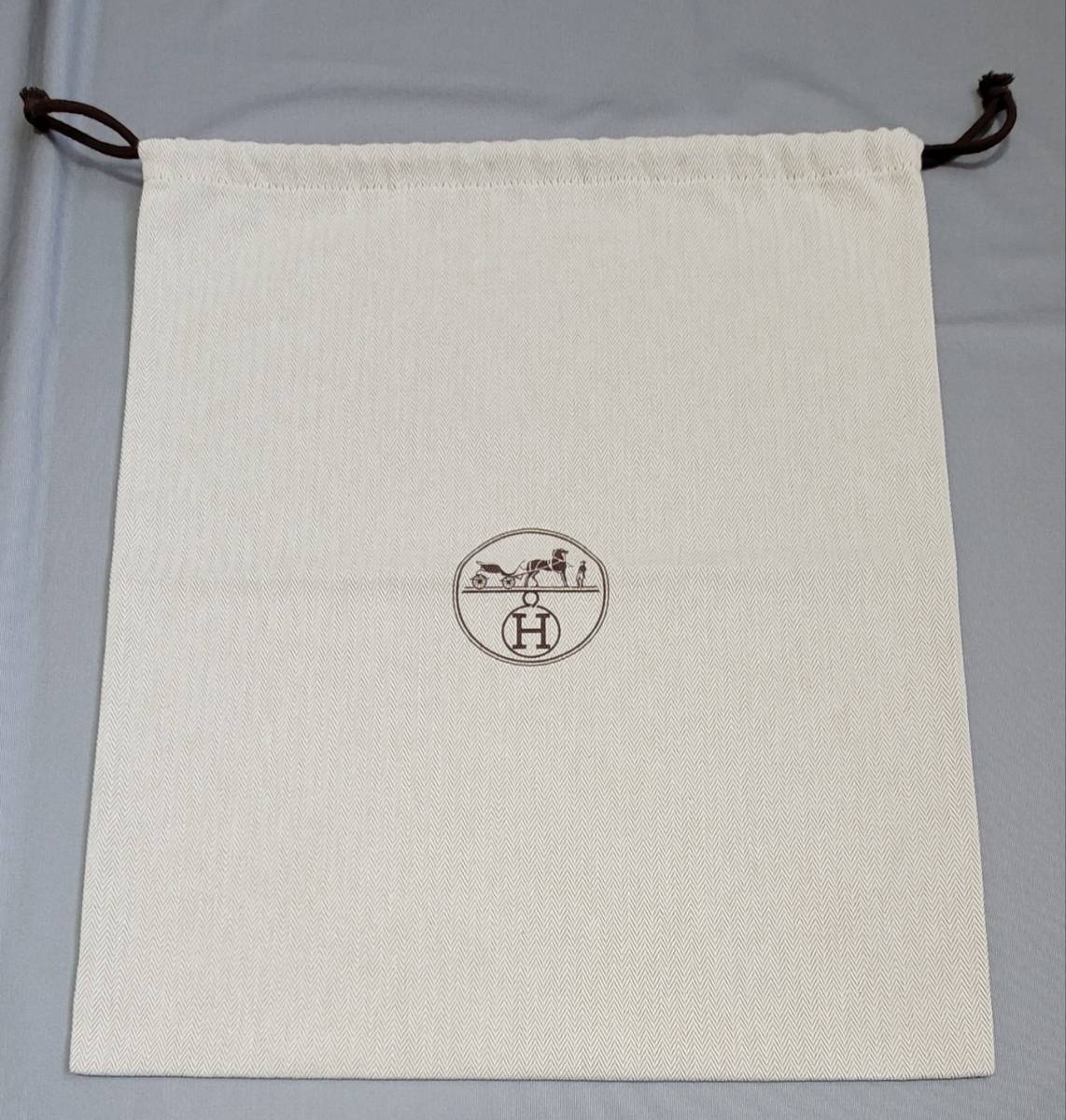 バーキン25 美品★37.7×44.5エルメス 保存袋 布袋　巾着袋　袋　ヘリンボーン HERMES バーキン ケリー バッグ用 保存袋 正規品