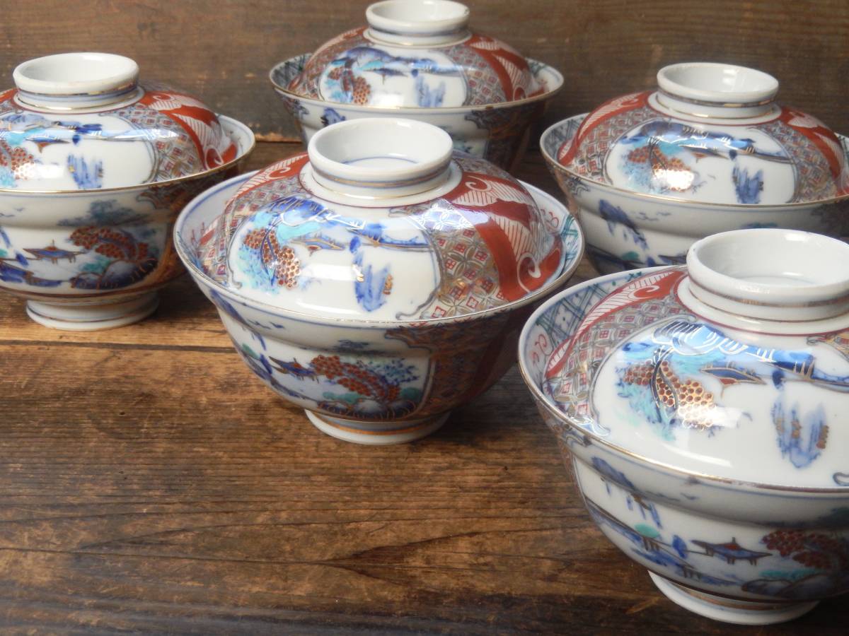 有田焼 有田焼 源右衛門窯 大皿 6 源右衛門窯 染錦栗絵皿6枚