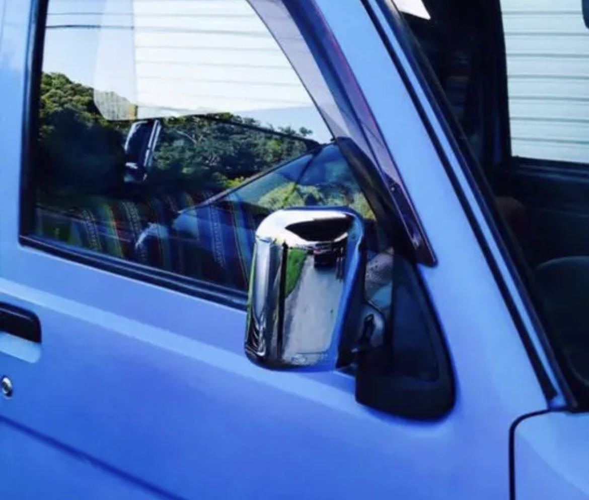 ダイハツ ハイゼット メッキ ドア ミラー カバー 軽トラ HIJET S200P S210P S100 S110 S120 S130 トラック 外装 カスタム 旧車 メッキ ハイゼット S500P S510 メッキドアミラーカバー ミラーカバー