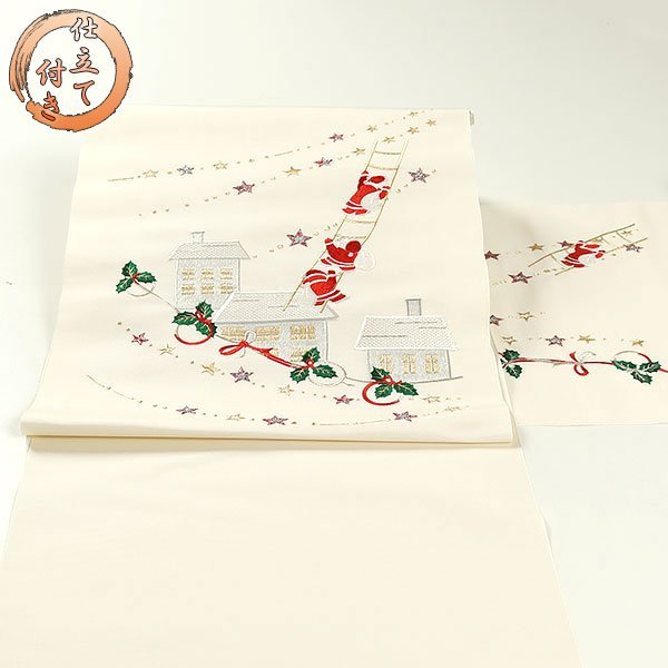名古屋帯 美品 秀品 松葉仕立て 八寸名古屋帯 格子 燕 黄土色 正絹