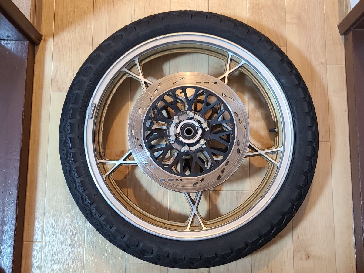 当時物 GSX400E？ 純正 ダブルディスク フロント ホイール ジャンク 1.85×18 GS400 カタナ 星型 キャスト 車種不明