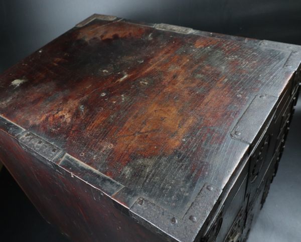 船金庫 - 時代物 懸硯 時代 BE228時代物船箪笥舟箪笥鉄金具装飾船