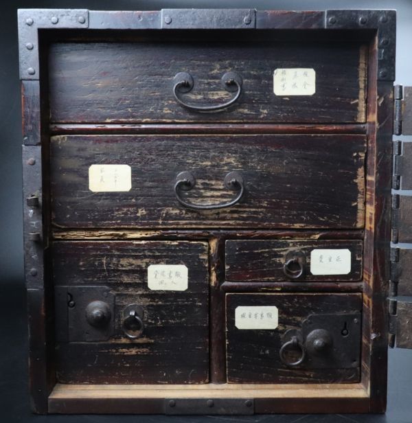 船金庫 - 時代物 懸硯 時代 BE228時代物船箪笥舟箪笥鉄金具装飾船