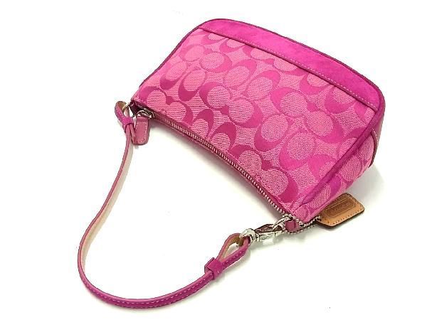 1円 1円 □極美品□ COACH コーチ6094 シグネチャー ナイロン×レザー