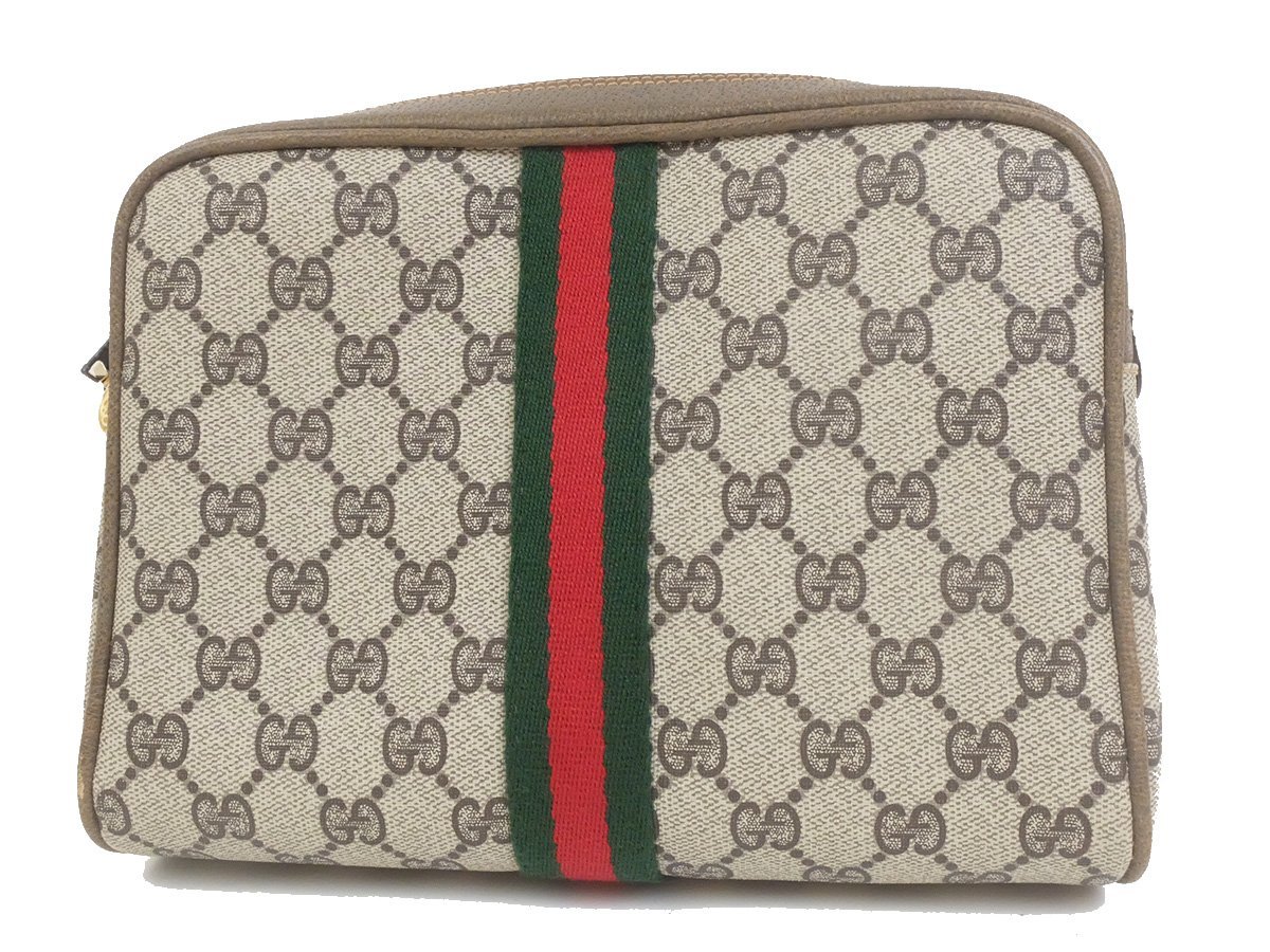 1円スタート 綺麗品【GUCCI グッチ】 シェリーライン GGキャンバス