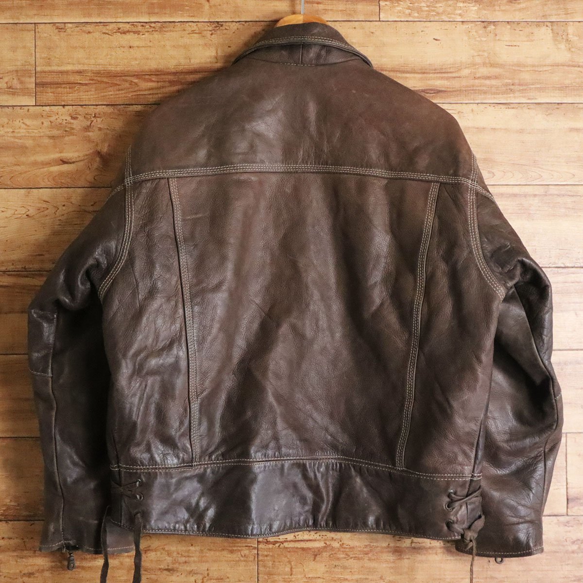 A12S/S5.29-1 AKASO アカソ 本革 レザージャケット ジージャンタイプ 