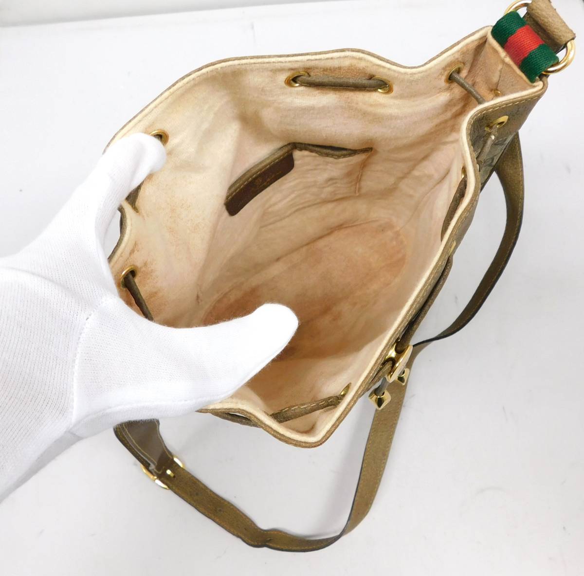 GUCCI グッチ ☆ オールドグッチ Vintage ショルダーバッグ ベージュ系 