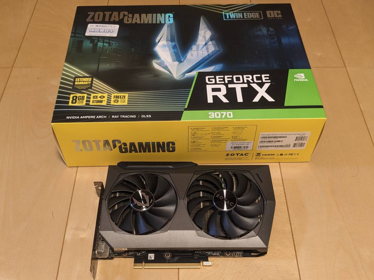 中古】GeForce RTX 3070 Twin Edge OC ZT-3070-8G-OC(非LHR) ③ 0 ZOTAC