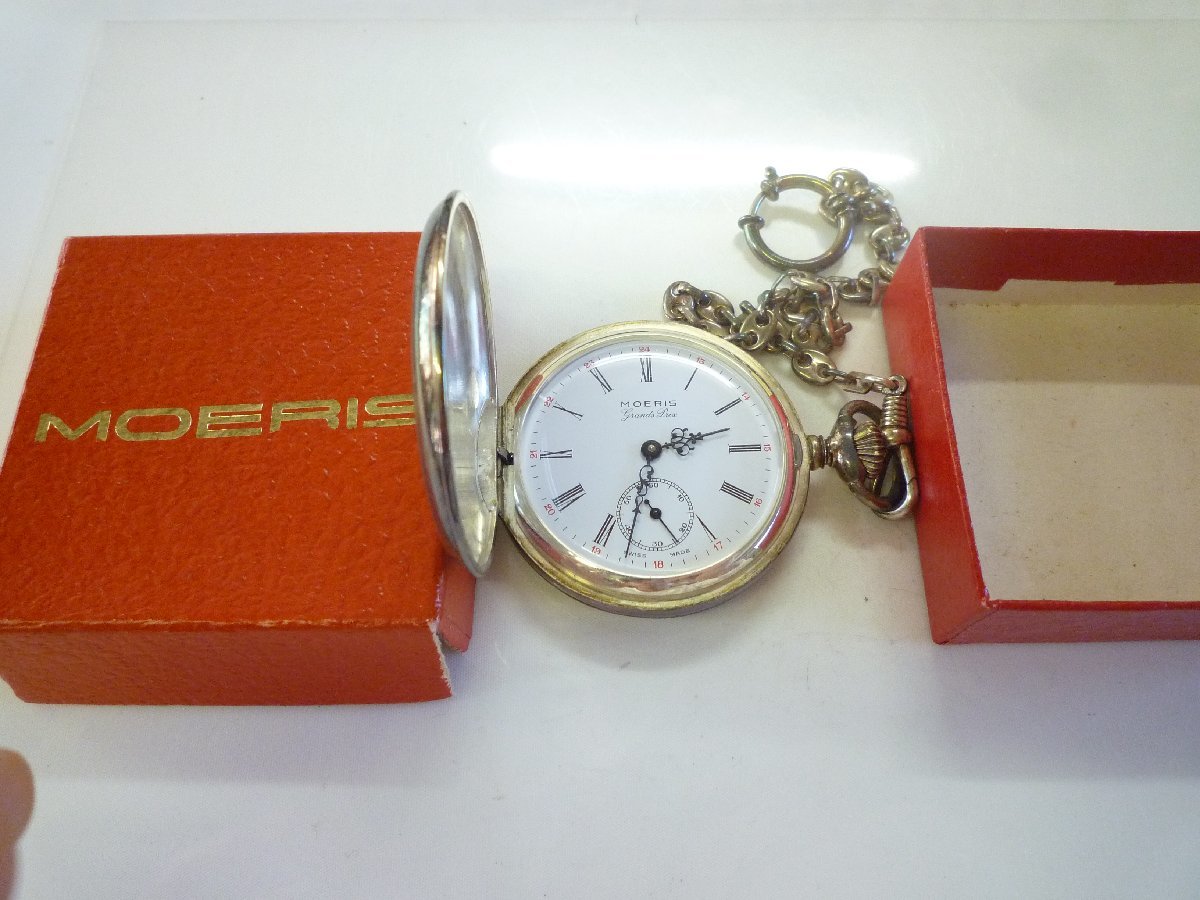 稼動】【良品】MOERIS モーリス 手巻 懐中時計 ローマン スモセコ 