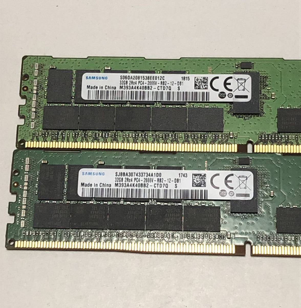 64GB【32GB *2枚セット】DDR4 サムスン / SAMSUNG / 2666V / 32GB 2Rx4