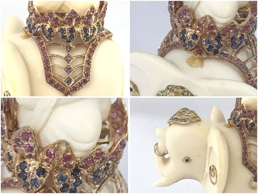 象牙風 オブジェ 全長約600㎜ 約4.5㎏ 置物 仏像 観音様 骨董品