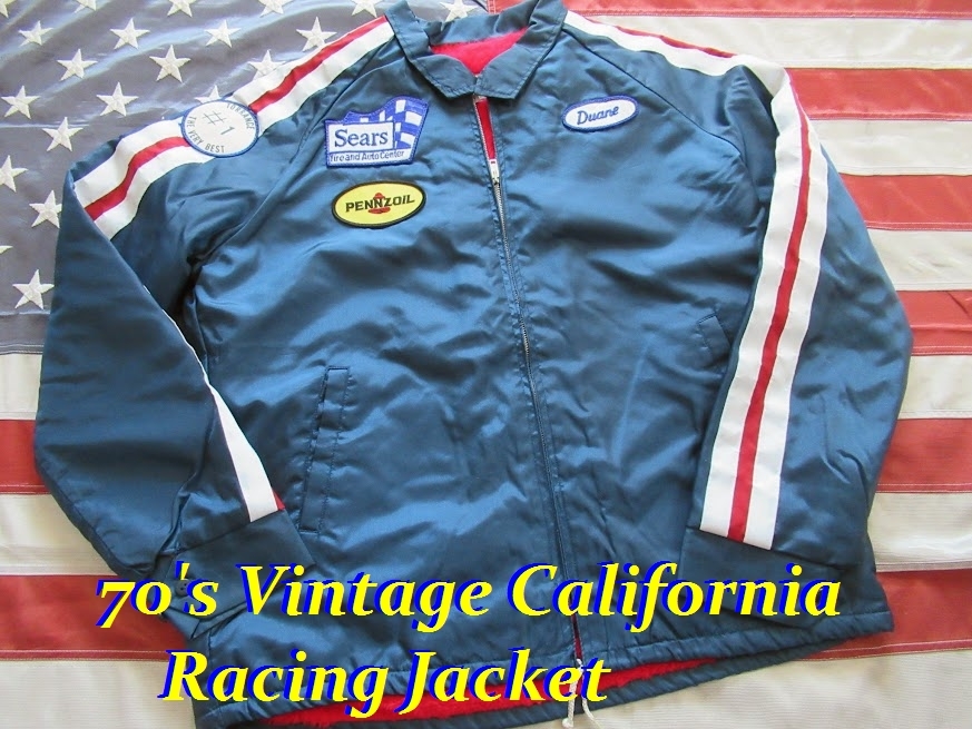 70's Vintage California Racing Jacket size:LARGE/ビンテージ/Ｓｅａｒｓ/ＰＥＮＮＺＯＩＬ/レーシングジャケット/スウィングスター