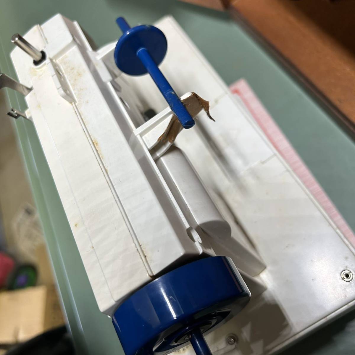 100円〜 ミシンお針箱 MICROELITE 小型ミシン 木製棚 昭和レトロ 木箱