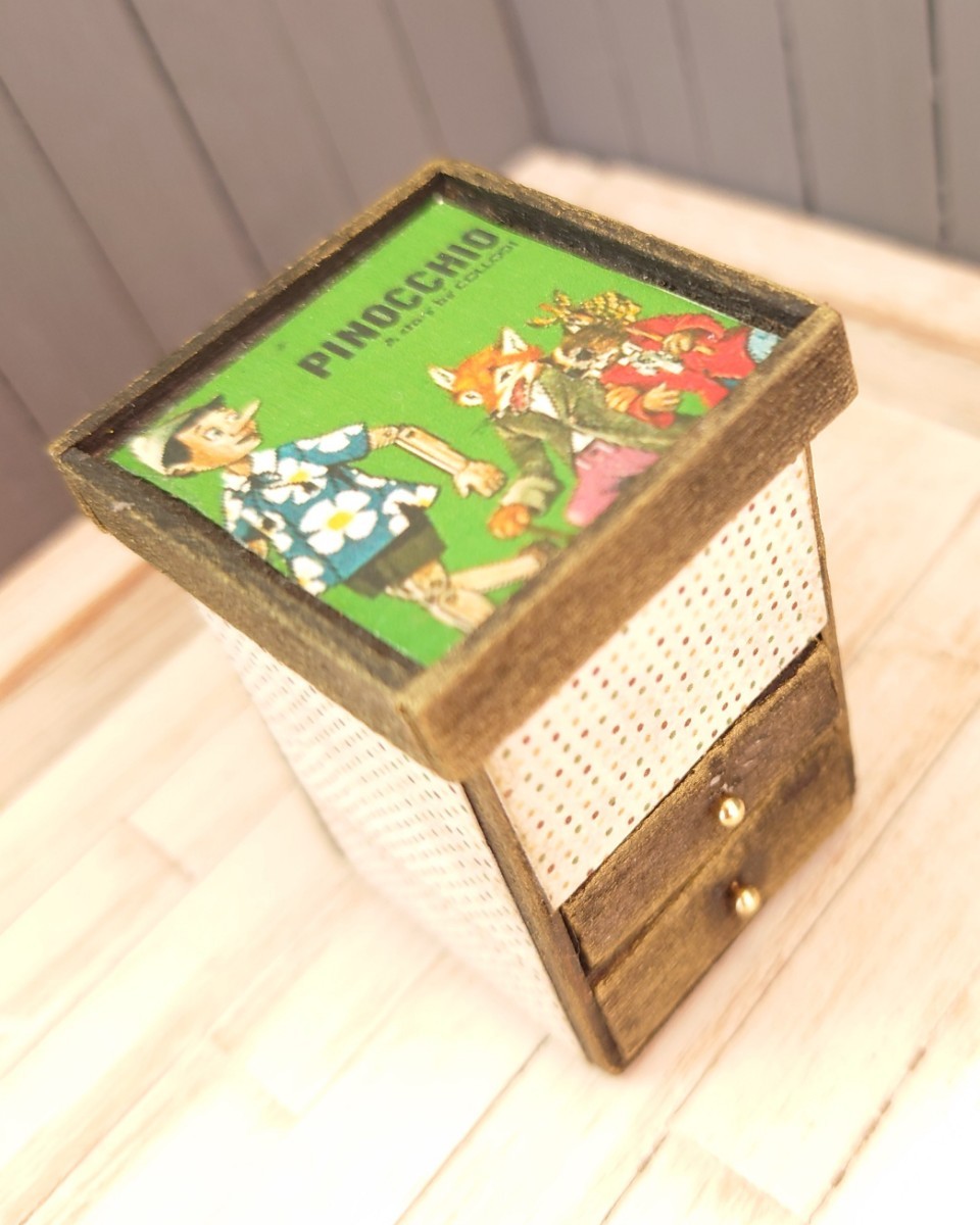 ピノキオ木箱　ミニチュア　ドールハウス　ミニチュアフード　ブライス